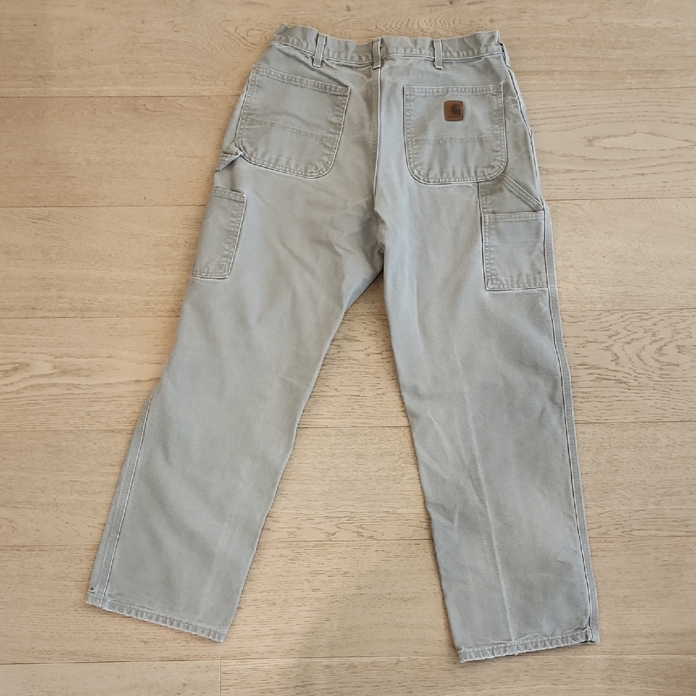 Carhartt Gray Work Pants Durable Utility Design